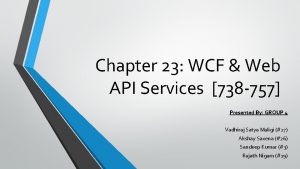 Chapter 23 WCF Web API Services 738 757