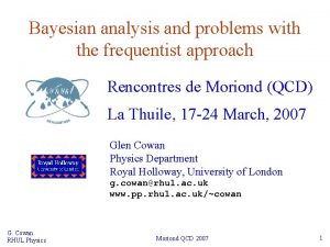 Bayesian analysis and problems with the frequentist approach