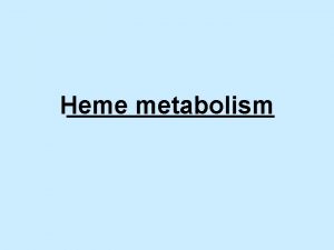 Heme metabolism Structure of heme Heme is a