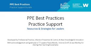 PPE Best Practices Practice Support Bundle PPE Best