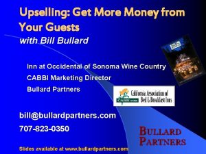 Upselling Get More Money from Your Guests with