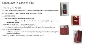 Procedures in Case of Fire l DIAL 911