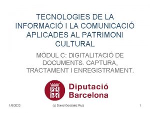 TECNOLOGIES DE LA INFORMACI I LA COMUNICACI APLICADES