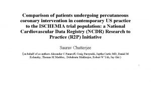 Comparison of patients undergoing percutaneous coronary intervention in