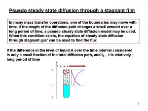 Psuedo steady state diffusion through a stagnant film