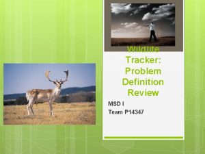 Wildlife Tracker Problem Definition Review MSD I Team