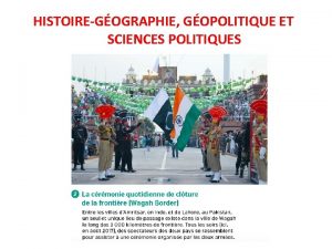 HISTOIREGOGRAPHIE GOPOLITIQUE ET SCIENCES POLITIQUES Quels objectifs pour