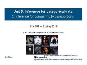 Unit 5 Inference for categorical data 2 Inference