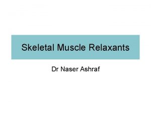 Skeletal Muscle Relaxants Dr Naser Ashraf Types of