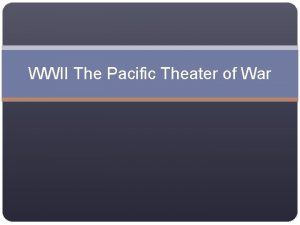 WWII The Pacific Theater of War Islandhopping US