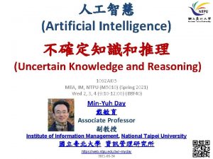 Artificial Intelligence Uncertain Knowledge and Reasoning 1092 AI