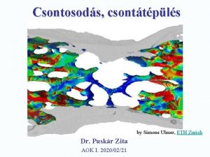 Csontosods csonttpls by Simone Ulmer ETH Zurich Dr