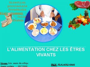 Direction provinciale Errachidia Etablissement Collge Alwahda LALIMENTATION CHEZ