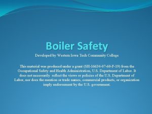 Boiler Safety Developed by Western Iowa Tech Community