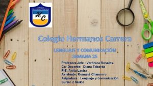 Colegio Hermanos Carrera LENGUAJE Y COMUNICACIN SEMANA 25