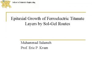Epitaxial Growth of Ferroelectric Titanate Layers by SolGel