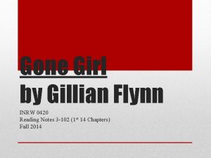 Gone Girl by Gillian Flynn INRW 0420 Reading