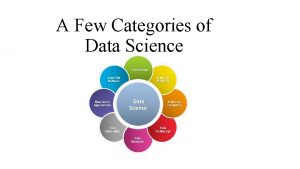 A Few Categories of Data Science Six categories
