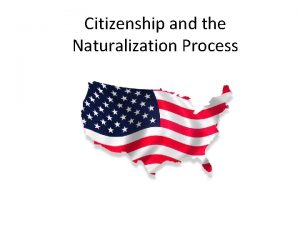 Citizenship and the Naturalization Process Who is a