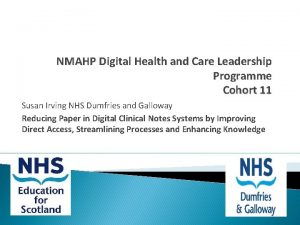 NMAHP Digital Health and Care Leadership Programme Cohort