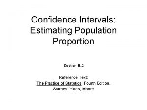 Confidence Intervals Estimating Population Proportion Section 8 2