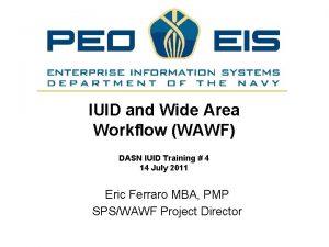 IUID and Wide Area Workflow WAWF DASN IUID