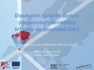 Diputacin Foral de Bizkaia Organismo intermedio Informe de