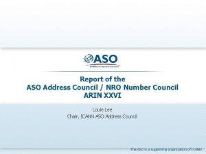 Report of the ASO Address Council NRO Number