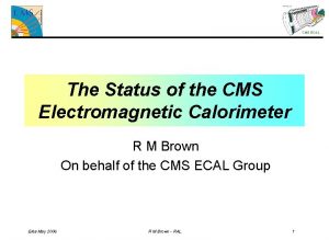 CMS ECAL The Status of the CMS Electromagnetic