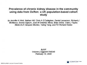 Prevalence of chronic kidney disease in the community