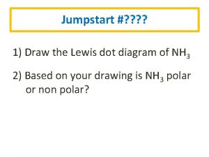 Jumpstart 1 Draw the Lewis dot diagram of