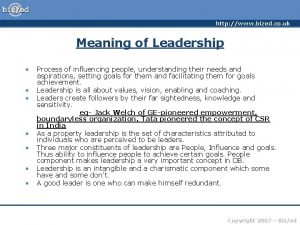 http www bized co uk Meaning of Leadership
