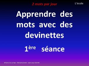 2 mots par jour Apprendre des mots avec