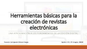 Herramientas bsicas para la creacin de revistas electrnicas