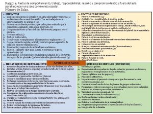 Rasgo 1 Pautas de comportamiento trabajo responsabilidad respeto