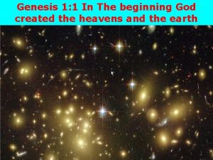 Genesis 1 1 In The beginning God created
