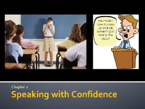 Chapter 2 Speaking with Confidence Speaking with Confidence