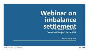 Webinar on imbalance settlement F A Nobel Tenne