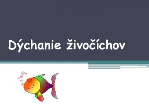 Dchanie ivochov Dchanie vmena dchacch plynov prjem kyslka