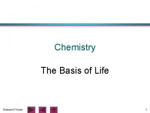 Chemistry The Basis of Life Suzanne DAnna 1