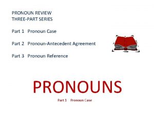 PRONOUN REVIEW THREEPART SERIES Part 1 Pronoun Case