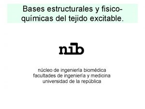 Bases estructurales y fisicoqumicas del tejido excitable ncleo