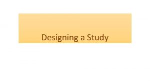 Designing a Study Starter Questions Individually on a