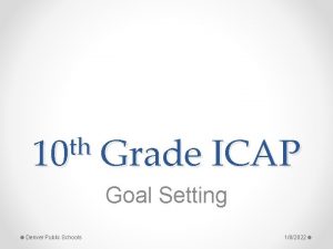 th 10 Grade ICAP Goal Setting Denver Public