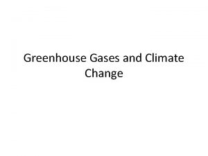 Greenhouse Gases and Climate Change Greenhouse Effect Natural