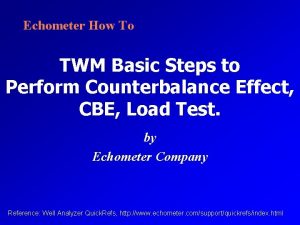 Echometer How To TWM Basic Steps to Perform