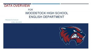 DATA OVERVIEW FOR WOODSTOCK HIGH SCHOOL ENGLISH DEPARTMENT