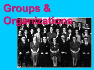 Groups Organizations Part 1 Social Structure Social Structure