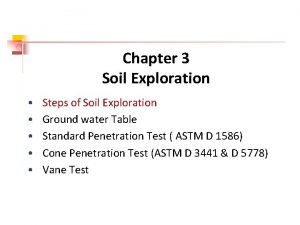 Chapter 3 Soil Exploration Steps of Soil Exploration