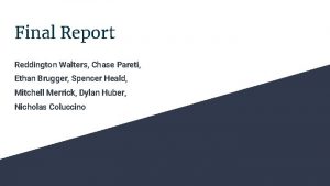 Final Report Reddington Walters Chase Pareti Ethan Brugger